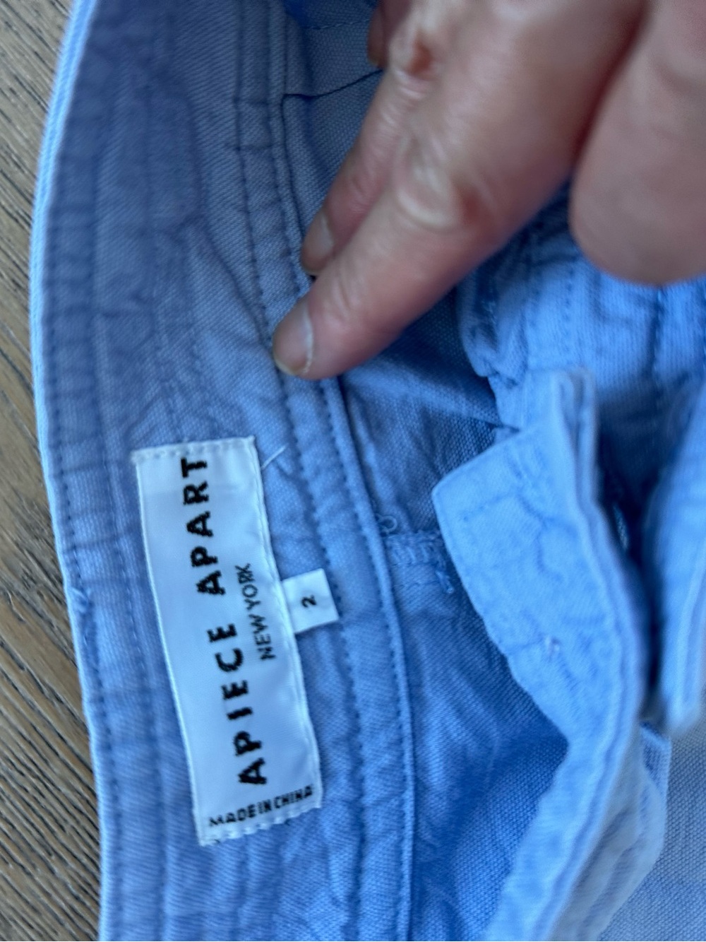 Apiece Apart Merida Wide Leg Cropped Pants Light Blue/Lavender Size 2 - Picture 3 of 5
